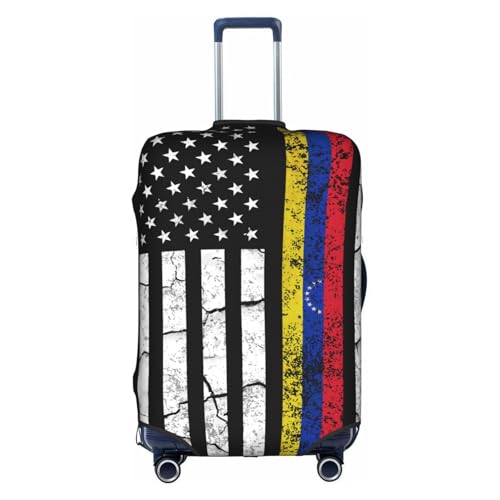 Travel Luggage Cover Vintage Venezuela America Flag Fashion Washable Baggage Suitcase Protector Fit For Luggage Medium