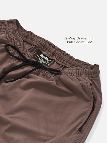 Image of Beyoung Cotton Regular Fit Heavy Gauge Cargo Joggers for Men | Ribbed Hem | Spacious Pockets | Track Pants | Elastic Waistband | Cargo for Men