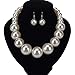Fashion Single Chain Big Pearl Bib Collar Choker Statement Necklace White