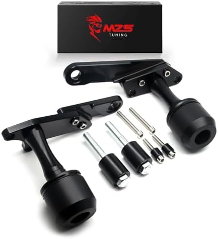 MZS Motorcycle Frame Sliders, Compatible with CBR500R CB500X CB500F 2019-2024 CNC Aluminum Falling Crash Protector Engine Crash Pad Accessories No Cut Kits Black