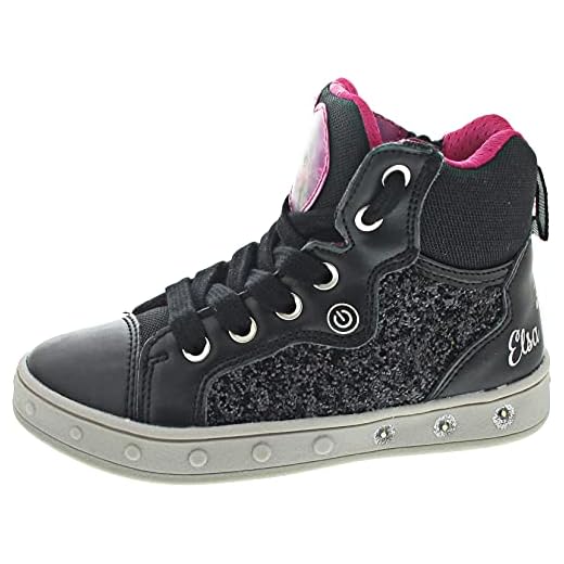 Palleon Mädchen Sneaker Socken Kinder Füßlinge Frozen Die Eiskönigin 6 Paar mehrfarbig 23-26 5 Geox J Skylin Girl A Sneaker, Schwarz (Black/Fuchsia), 30 EU