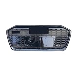 Koberger Front Grille Bumper Grill compatible with 2019 2020 2021 2022 Audi A6 S6 C8, ABS Plastic Gloss Black