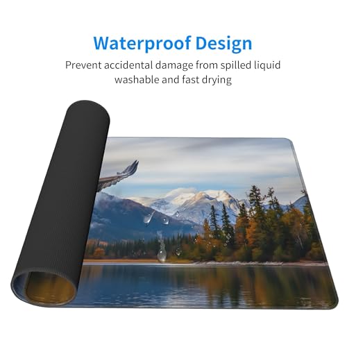 Image of Fall Eagle Landscape Extended Gaming Mouse Pad, with Stitched Edges Large Mouse Pad Desk Protector, Rubber Base Mousepad Keyboard Mouses Mat for Work Game Office Home- 32 inch X 12 inch Inch,E708