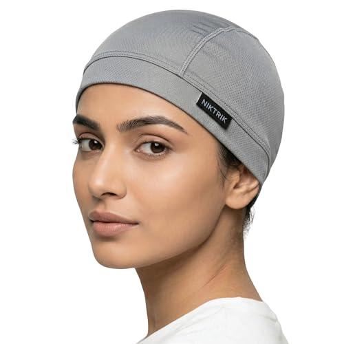 Image of Unisex Helmet Skull Cap for Bikers & Cyclists, Polyester Head Cap, Hair Inner Helmet Cap for Men, Sweat Cooling Beanie Cap, Skull Mask for Summer, Bike Accessories