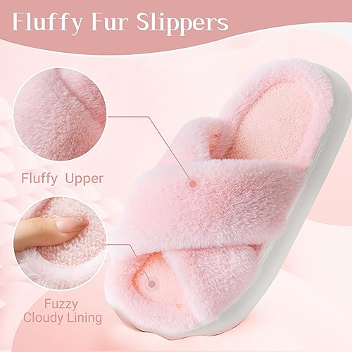 Womens Slippers Fuzzy Slippers House Slippers for Woman Slippers for Women Indoor Fluffy Platform Slippers2