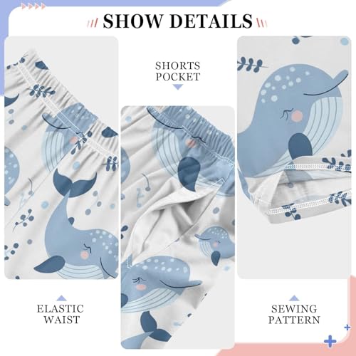 ALAZA Cute Whales Seamless Pajamas Bottoms with Pockets Comfy Pjs Sleepwear Elastic Waistband Pajamas Pants Lounge Pants for 6-14 Years4