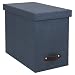 Bigso John Canvas Paper Laminate Desktop File Storage Box, Navy