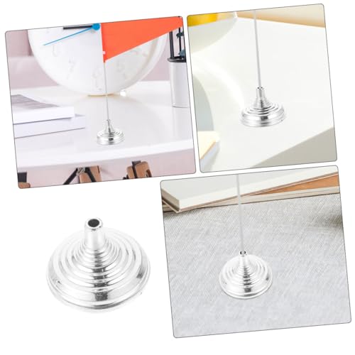 Parliky Pack of 10 Mini Flag Holders Round Chrome-plated Base Table Flag Holder for Office Party Decoration Versatile Use - Image 2