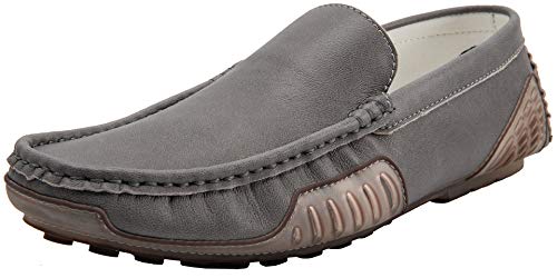 JIONS Men\'s Grey Suede Cow Leather Penny Loafers Moccasins Slip On Casual Shoes JIONS Mens Driving Penny Loafers Suede Slip On Casual  main image 3