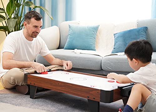 Tallo Sport 40 Inch Table Top Air Hockey Table For Kids - 110V Motor Electric Fan - Includes 2 Strikcers And 2 Air Hockey Pucks - Powerful Air - Great For Playing On The Floor, Tabletop, Living Room #TOP1
