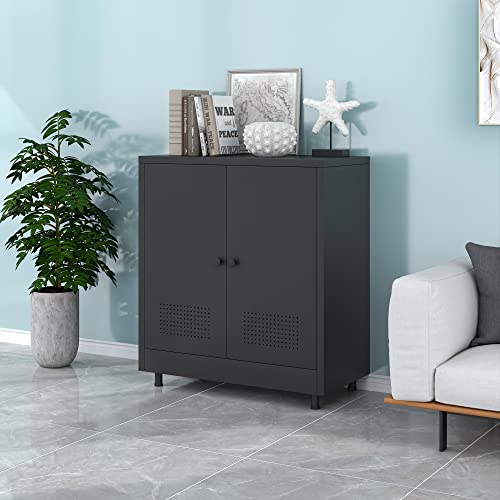 Armoire métal noire étagère réglable 68 kg JINKUR