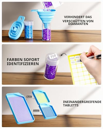 ARTDOT 60 Dosen Diamond Painting Zubehör Boxen, Portabilität Aufbewahrungsbox für Diamond Painting Erwachsene, Geschenk für Storage Diamant Painting Bilder Steine Perlen