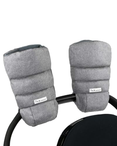 7AM Enfant Stroller Warmmuffs Gloves - Anti-Freeze Stroller Mittens for Handlebars, Water Repellent Hand Warmer Muff for Cold Weather, Plush Lined Stroller Warmmuffs | Winter Stroller Accessories
