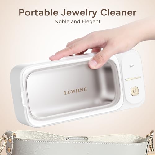 LUWIINE máquina ultrassônica de limpeza de anéis, limpador de joias com tanque de aço inoxidável de