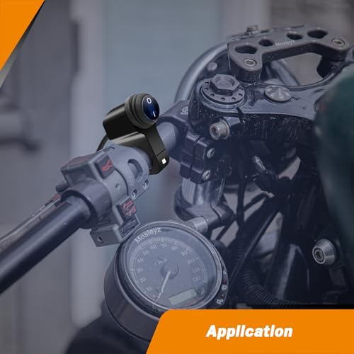 Image of ATV Light Switch 12V Waterproof Aluminum Alloy Motorcycle Handlebar Switches for Motorcycle ATV UTV- Fits 7 /8 inch Handlebars (22mm) Blue 1 Piece