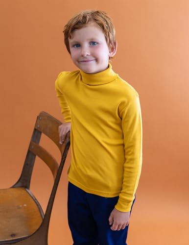 Image of Leveret Girls Boys & Toddler Solid Turtleneck 100% Cotton Kids Shirt (2 Toddler-14 Years) Variety of Colors