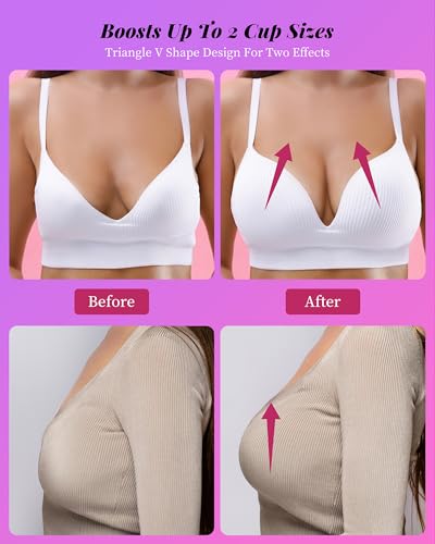 Double Sided Sticky Bra Push Up - Adhesive Bra Inserts Padded Reusable Boob Lift for Strapless Bikini Swimsuit Sport Bra3