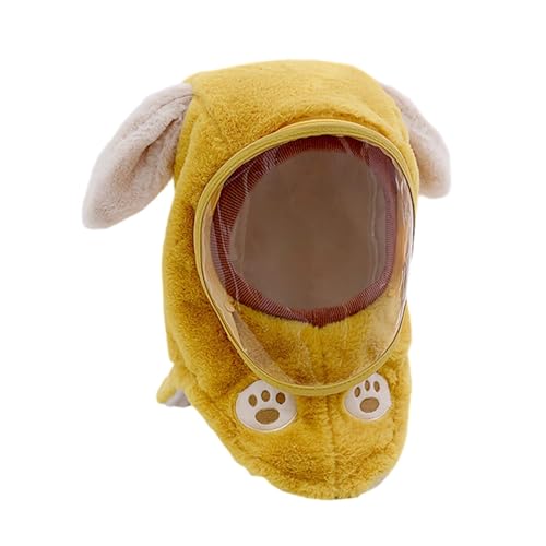 Kids Winter Hat with Removable Face Mask Hooded Face Cover for Hiking Children Boys Girls Outdoor- Medium Rabbit Ears Yellow