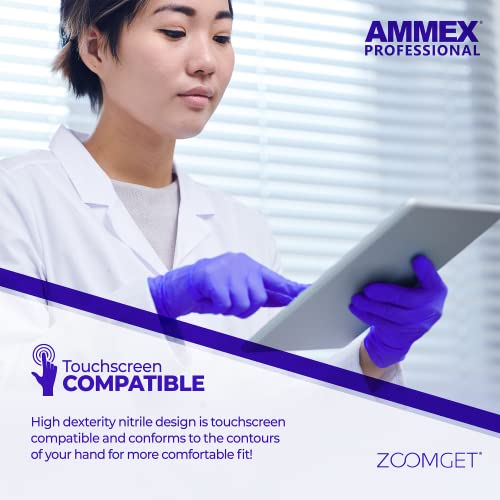image for AMMEX Indigo Nitrile Disposable Exam Gloves, 3 Mil, Latex/Powder Free,