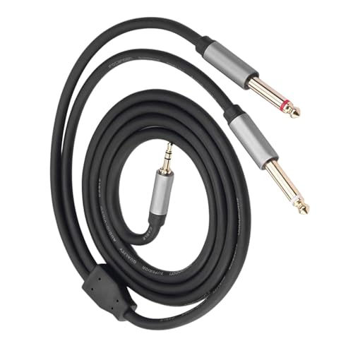 Cable auxiliar estéreo premium 3.5mm a doble 6.35mm miniatura 1