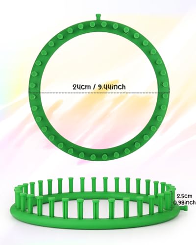 Image of Aeelike 2 PCS Round Knitting Loom for Hat Socks DIY Crafts, 9.4inch