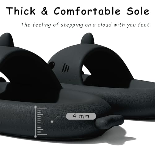 rosyclo Shark Slides for Women and Men, Cute Shark Slippers Adult Youth Cloudy Summer Soft Lightweight Anti-Slip Thick Sole Beach House Cloud Cushioned Shower Slide Sandals Indoor Outdoor3
