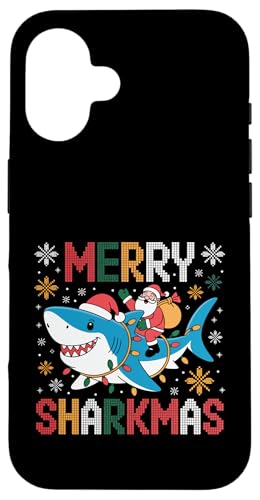 Merry Sharkmas T^V[N ʔ zf[ NX}X AO[Z[^[ X}zP[X iPhone 16 p