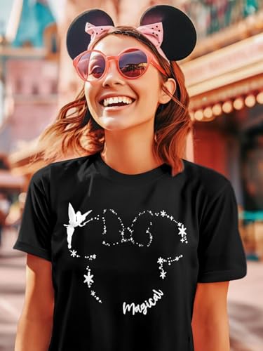VILOVE Magical Shirt for Women Believe in Magic Shirts Cute Graphic Printed Tee Family Vacation Short Sleeve Tee Tops2