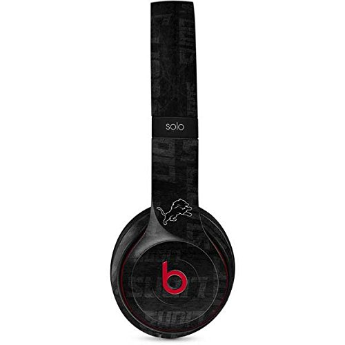 Skinit Decal Audio Skin Compatible with Beats Solo 2 Wireless - Officially Licensed NFL Detroit Lions Black & White Design