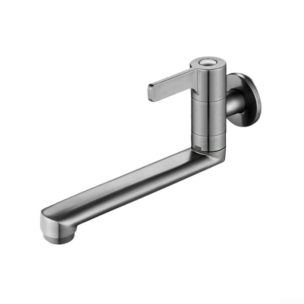 Grifo mezclador de cocina, montado en la pared extendido para fregadero de cocina, grifo de piscina giratorio, grifo de agua fría, para cocinas y piscina (20 cm)