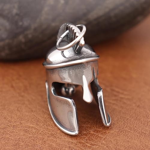 GKrtryDS Stainless Steel Odyssey Bell Pendant Trendy Charms Spartan Helmet Necklaces Hip Hop Rock Motorcycle Guardian Bell Jewelry