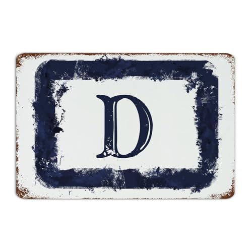 Monogramme lettre D rétro métal objet d'art mural durable