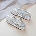 Ctreela Girls Chic Rivet Flat Shoes Dress Shoes Ballet Flats Slip-on Fashion Girl Shoe for Wedding School Party Birthday Silver