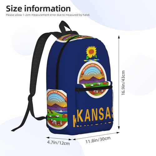 Sac à dos noir taille unique imprimé Kansas State Flag - 4