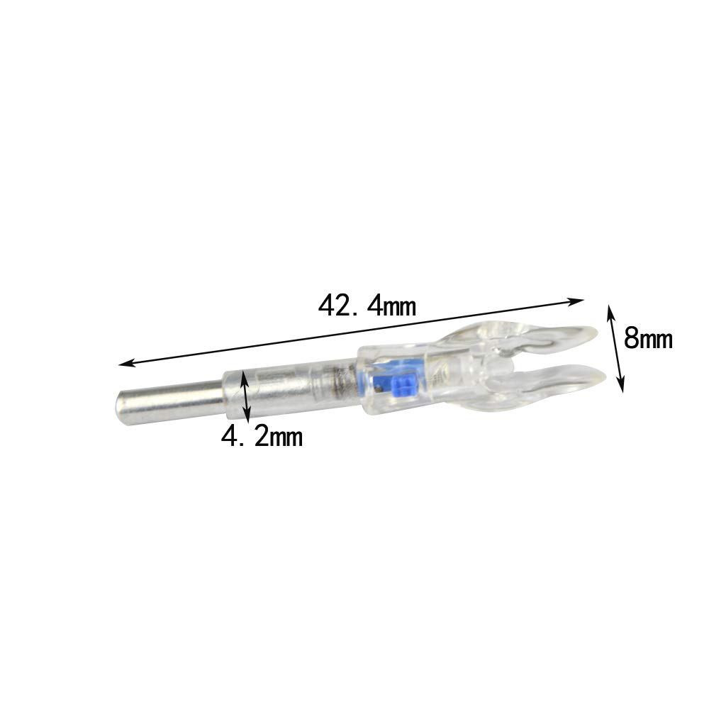 SHARROW 6/12 PCS LED cames de flèche encoches Lumineuses légère pour Arbre de flèche avec diamètre intérieur 4,2 mm, Arc à poulies Sport tir à l'arc Formation flèche Accessoires