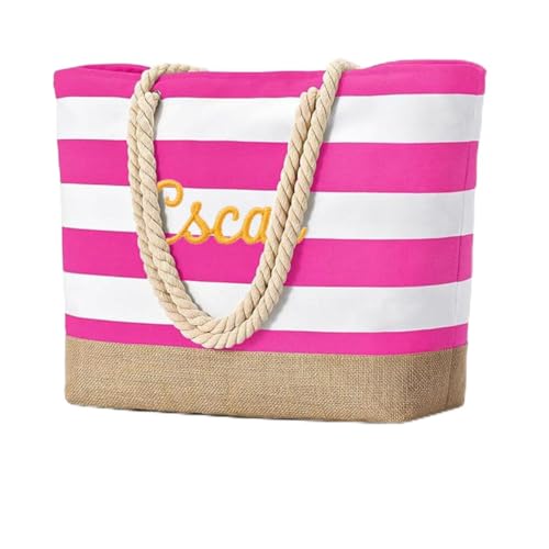 Ulico Personalized Beach Bag for Women,Custom Embroidered Name Tote Bag, Waterproof Swim Pool Bag, Gifts for Women Birthday