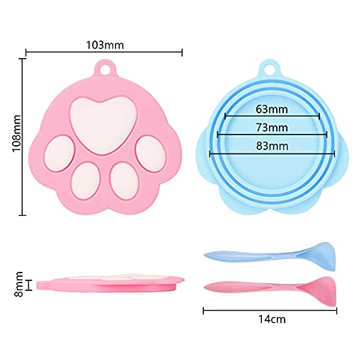 Mnixy Animal Food Can Lid Cat Lid Cans Dog Food Silicone Lid Can Food Universal Pet Food Storage Can Lid Silicone Lid for Can Food and Spoons 2 Set - Image 3