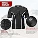 Zicac Padded Compression Shirt 7-Pads Football Rib Protectors Padded Shirt Chest Protective Gear Sports Rash Guards for Football Rugby Baseball (Black Grey, X-Large)