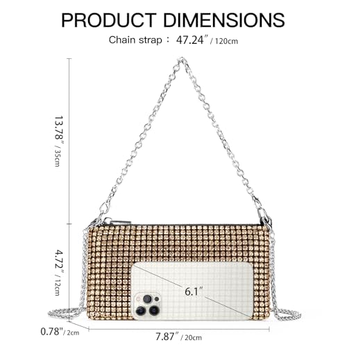 Image of RNIEGA Pearl Crystal Clutch Purse for Women Fashion Elegant Bride Evening Clutch Handbag Crossbody Shoulder Bag with Chain