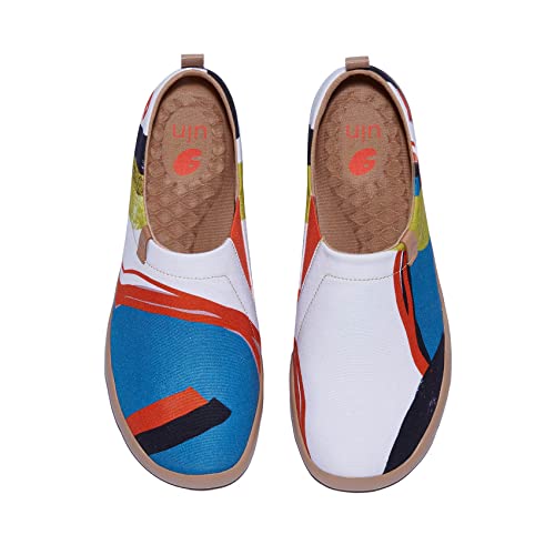 UIN Men's Loafers Painted Travel Shoes Slip On Walking Casual Lightweight Comfort Fashion Sneaker ToledoⅠColor & Geometry