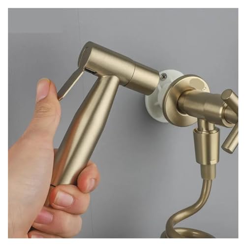 Ducha de agua para bidé y grifo de inodoro con manguera flexible para baños pequeños 5