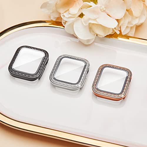 Recoppa Compatible for Apple Watch Series 7 Screen Protector 45mm with Slim Tempered Glass,Hard PC Elegant Cases Protective Cover for iWatch 7 45mm Black*Black 2Pack - Image 2