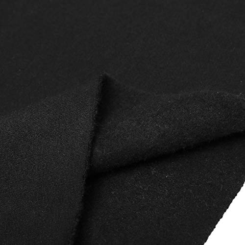 Women's Cropped Hoodies Long Sleeve Reverse Stitch Fleece Sweatshirts Crop Tops (Black, M)