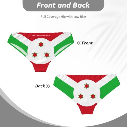 X-Large Men's Triangle Briefs - Comfort Soft Stretch Flag of Burundi Print Classic Fit Underwear, with Contour Pouch Black4