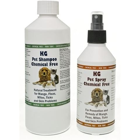 KG Wash & Go No Rinse Pet Shampoo 500ml & Spray 250ml. Rids & Protects from Mange, Fleas, Ticks, Mites & Itchy Skin Problems, Promotes Hair Re-Growth. SLS, Paraben, Pesticide & Chemical Free Cover