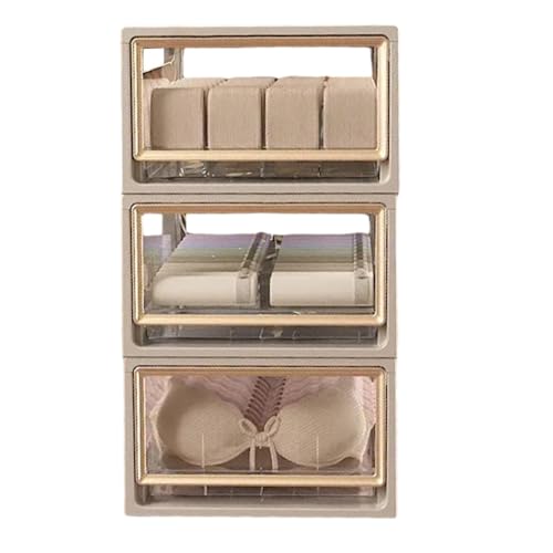 RITERS 3-Pack Clear Drawer Organizers for Socks & Lingerie