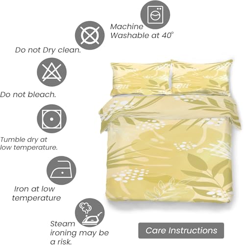 Housse couette en microfibre douce imprimé floral 90x190 lit 1 personne - 7