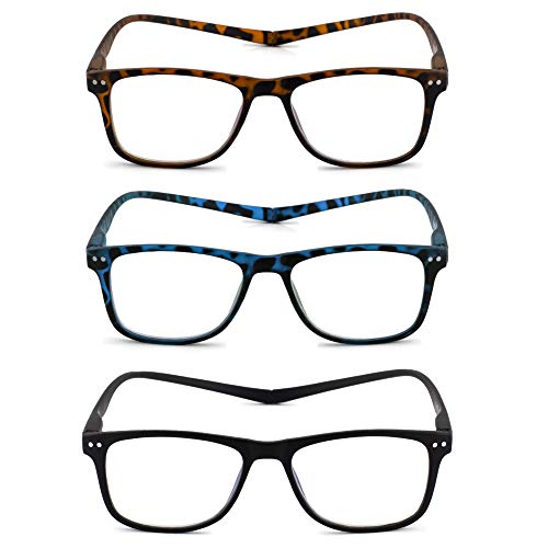 Image of Optimax Anti Glare Blue Cut Magnetic Reading Glasses with Neck Band for Men Women (Pack of 3 +1.00)