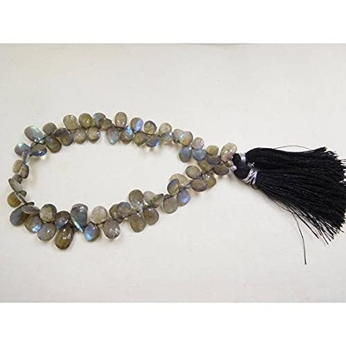 Labradorite naturelle perles poires micro facettées 6x9 7x13 mm - 2