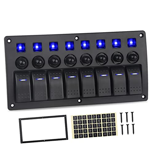 Pannello Interruttori a Bilanciere A 6 Bande 12V 24V LED Blu